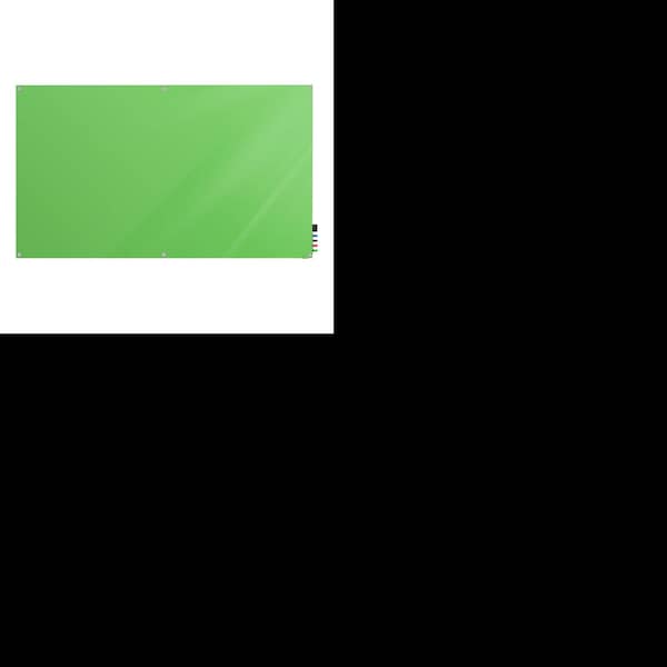 Magnetic GlassBoard, 4x5 ft., Square, Green, Glass, 48", 60", Green
